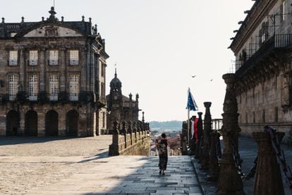 Uno de los rincones de la Praza do Obradoiro, en Santiago de Compostela (A Coruña).