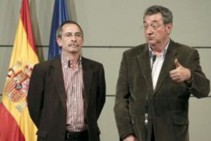 Ramón Górriz y Toni Ferrer, secretarios de Acción Sindical de Comisiones Obreras y UGT.