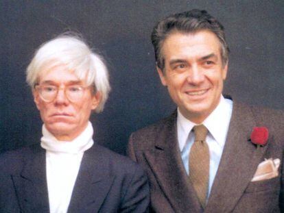 Warhol y Vijande, durante la estancia del primero en Madrid.