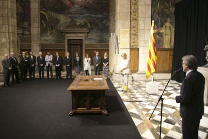 Artur Mas dirigeix unes paraules al nou Executiu.