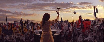 Cristina Kirchner en su cierre de campaña en una imagen facilitada por el Gobierno de Argentina