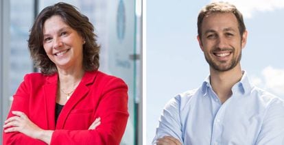 Isabel García, nueva directora general de Free Now España, y Jaime Rodríguez, nuevo director regional de la compañía para España, Francia y Portugal.