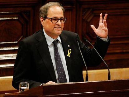 Quim Torra en el Parlament.