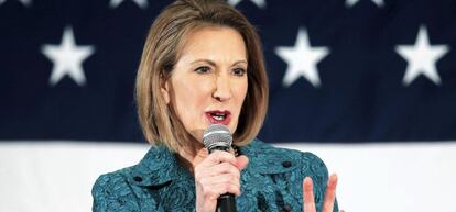 Fiorina interviene en en la primera en la Conferencia Nacional de Liderazgo Republicano el 18 de abril de 2015.