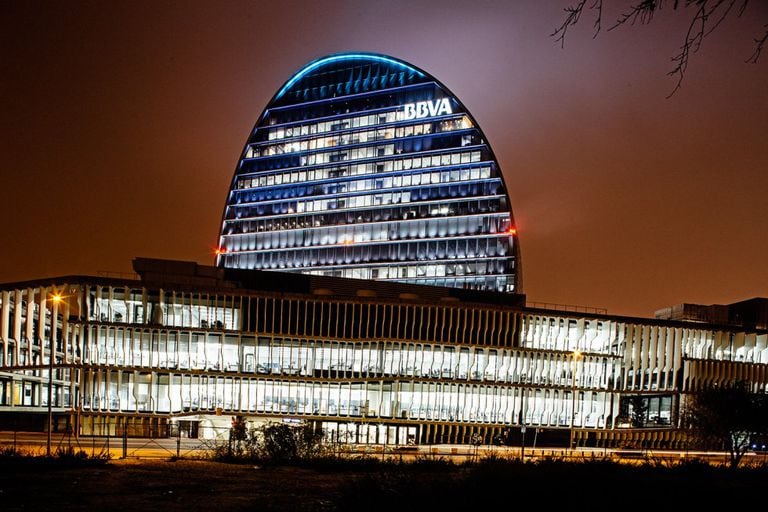 La ciudad de BBVA, un complejo de siete edificios que alberga la sede del banco en el norte de Madrid.