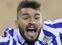 Athletic Bilbao's Inigo Martinez, right, fouls Real Sociedad's Portu, in the penalty box during the final of the 2020 Copa del Rey, or King's Cup, soccer match between Athletic Bilbao and Real Sociedad at Estadio de La Cartuja in Sevilla, Spain, Saturday April 3, 2021. The game is the rescheduled final of the 2019-2020 competition which was originally postponed due to the coronavirus pandemic. (AP Photo/Angel Fernandez)