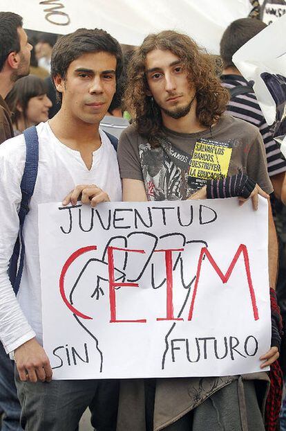 Los estudiantes de instituto Olmo Masa y Félix Gracia.