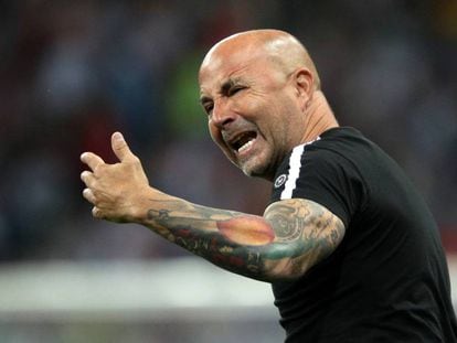 Sampaoli, durante el partido contra Croacia.