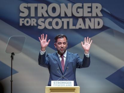 El ministro principal de Escocia, Humza Yousaf, se dirige a los afiliados del SNP este sábado en Dundee