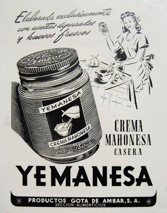 Una de las pocas mahonesas con H,. Anuncio de Yemanesa, 1949