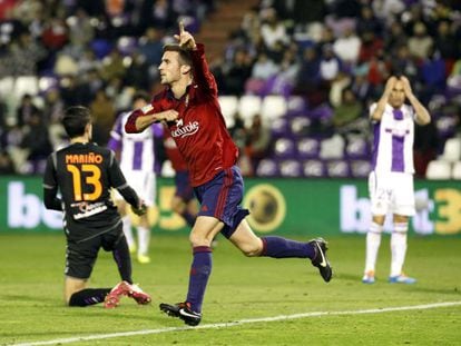 Oier celebra el gol de la victoria