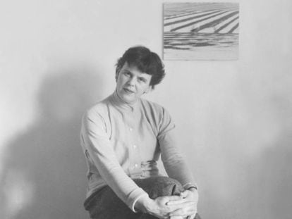 La artista Inge Aicher-Scholl, en una imagen de 1954 perteneciente al archivo del Museo de Ulm.