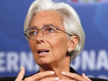 La directora gerente del FMI, Christine Lagarde, en una conferencia en Washington.