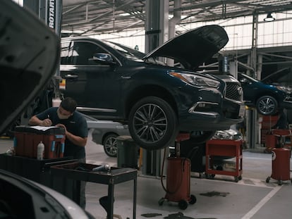 Un taller de automóviles de Nissan en Ciudad de México.