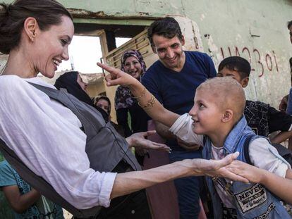 Angelina Jolie, durante su visita a Mosul.