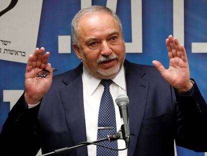 El líder derechista israelí Avigdor Lieberman, el lunes en Jerusalén.