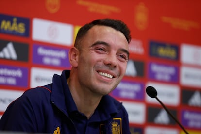 Iago Aspas, este jueves en la Ciudad del Fútbol de Las Rozas.