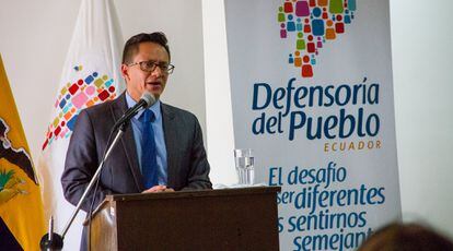 El titular de la Defensoría del Pueblo, Freddy Carrión, en 2019.
