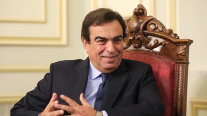 El ministro de Información libanés, George Kordahi, este sábado en Bkerke, en Líbano.
