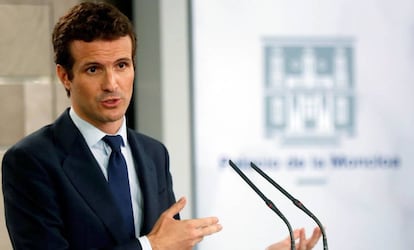 Pablo Casado, el passat 2 d'agost a La Moncloa.