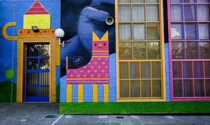 Colegio público Fernando el Católico, intervenido por la artista argentina Animalito.