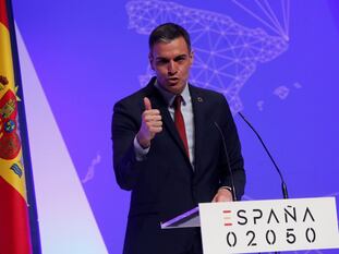 El presidente del Gobierno, Pedro Sánchez, durante la presentación del proyecto España 2050.