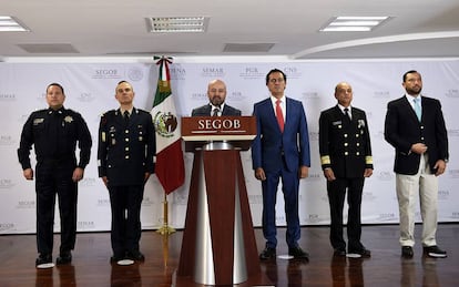 Renato Sales Heredia, habla durante el mensaje a medios de comunicación en Ciudad de México.