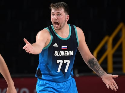 El esloveno Luka Doncic durante el partido contra la selección de Argentina en los Juegos Olímpicos de Tokio