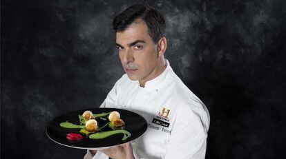 Ramón Freixa y su plato 'Beso de Judas', para el programa 'La última cena'.