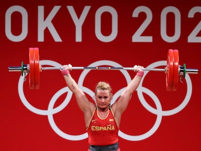 Lydia Valentin, este lunes durante la competición en el International Forum de Tokio.