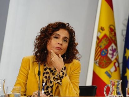 La ministra de Hacienda, Maria Jesus Montero, en el Consejo de Ministros, en el Palacio de La Moncloa.