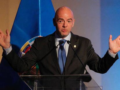 Gianni Infantino en el congreso de la CONMEBOL.