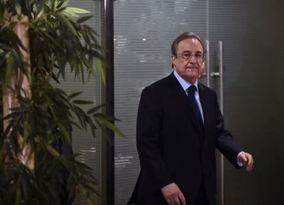Florentino Pérez, abans de la roda de premsa.