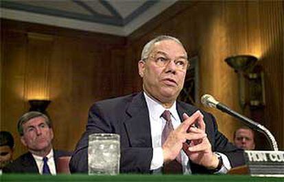 El secretario de Estado de EE UU, Colin Powell, en su declaración en el Capitolio.