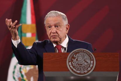 Andrés Manuel López Obrador, durante su conferencia matutina, el pasado 20 de abril.