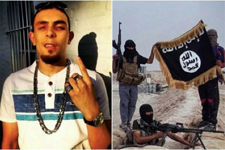 A la izquierda, Abdel Bary. A la derecha, una fotografía del grupo del ISIS al que pertenecía.