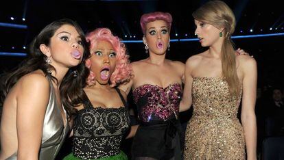 Selena G&oacute;mez, Nicki Minaj, Katy Perry y Taylor Swift.
