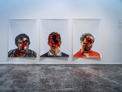 Obra Juegos Finitos del artista Camilo Restrepo, en Galeria La Cometa en Bogotá, el 21 de febrero de 2023.