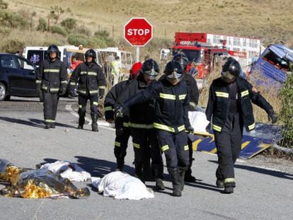 Accidente de autocar ocurrido en julio en Ávila.