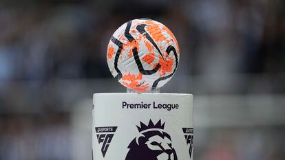 El balón oficial de la Premier League, momentos previos a un encuentro.