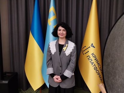 Tamila Tasheva, representante del presidente de Ucrania en la República Autónoma de Crimea, el martes en su oficina de Kiev. 