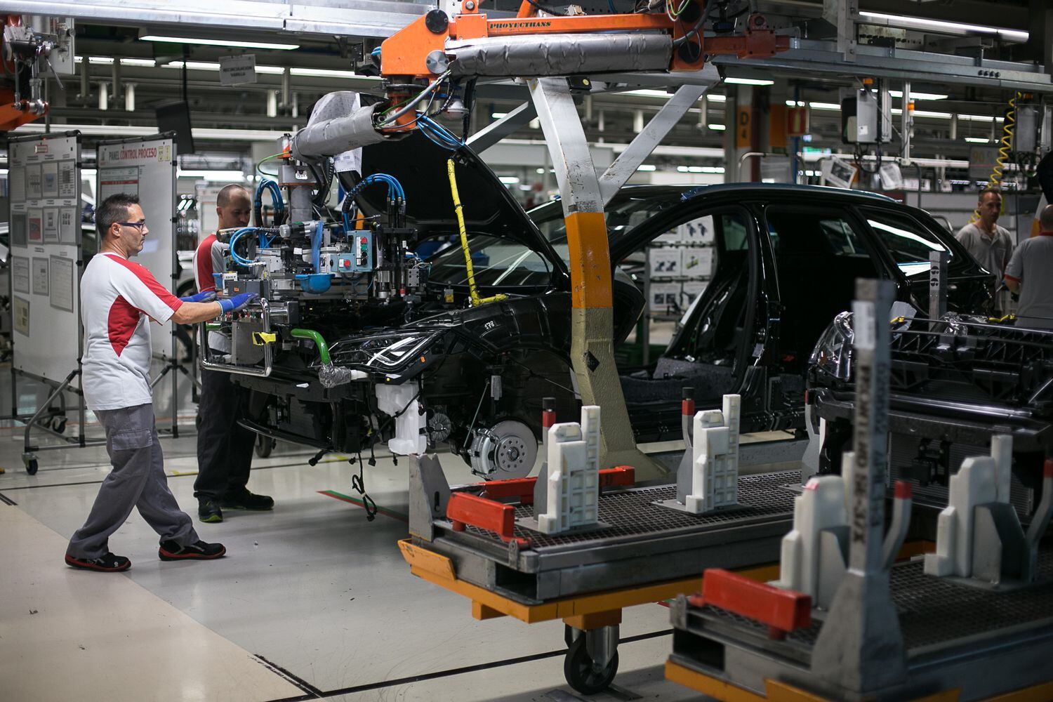 Cadena de montaje en la planta de Seat en Martorell.