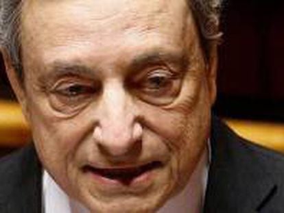 Mario Draghi, el miércoles en el Senado italiano.