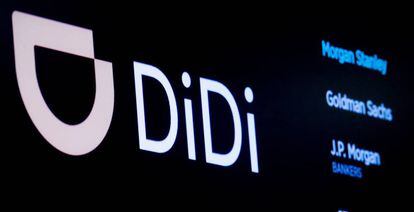 Logo de Didi durante su salida a Bolsa en Nueva York. 