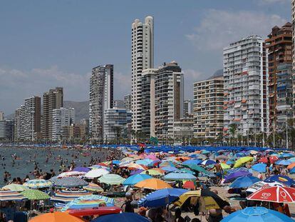 Una playa de Benidorm, en agosto de 2018.