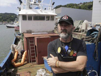 Íñigo Gutiérrez, representante de salvamento Marítimo Humanitario, a bordo del barco de rescate 'Aita Mari'.