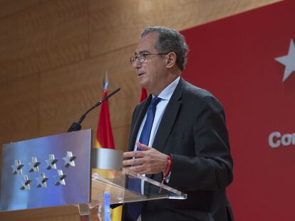 Enrique Ossorio, en su debut como portavoz del Gobierno de la Comunidad de Madrid.