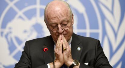 El medidor de la ONU para Siria, Staffan de Mistura, en Ginebra.