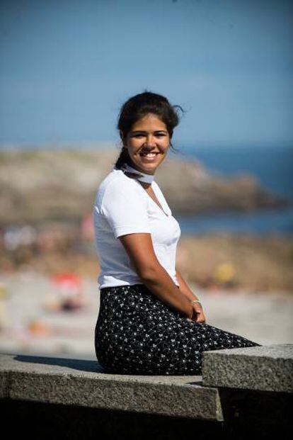 Andrea, estudiante hispano venezolana residente en Madrid, de vacaciones en A Coruña.