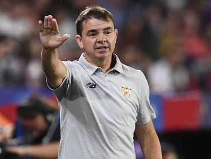 Marcucci dirige al Sevilla ante el Maribor, con Berizzo entonces sancionado.